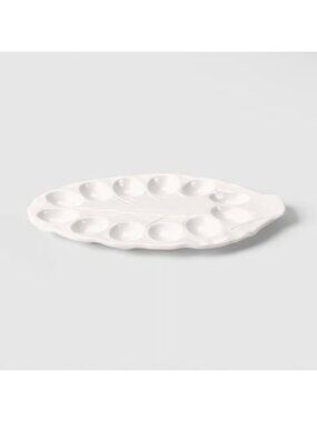 Target 14" Stoneware Radicchio Egg Plate White Threshold™ Table Decor Easter